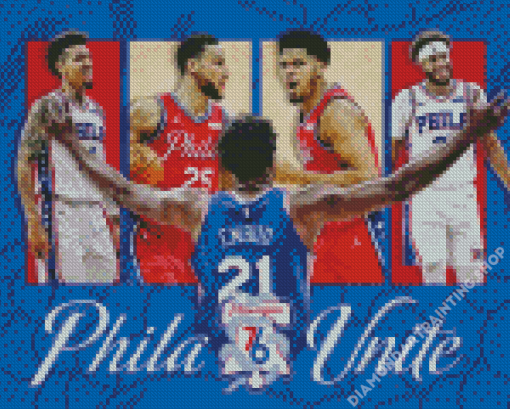 Philadelphia 76ers Basketball Players Poster Diamond Painting