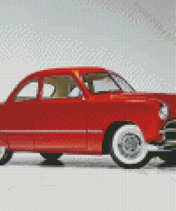 Red 49 Ford Coupe Car Diamond Painting