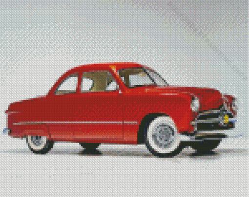 Red 49 Ford Coupe Car Diamond Painting