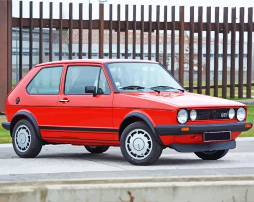 Red Golf 1 Car Diamond Painting