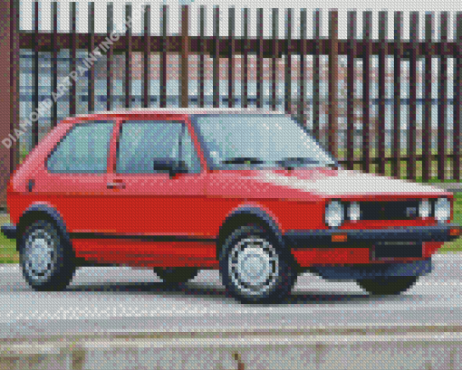 Red Golf 1 Car Diamond Painting