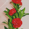 Red Peonies Flowers Diamond Painting