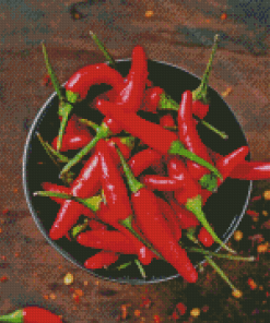 Red Hot Peppers Bowl Diamond Painting