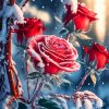 Red Roses Snow Scenery Diamond Painting