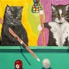 Cats Playing Snooker Art For Diamond Painting