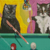 Cats Playing Snooker Art For Diamond Painting