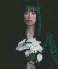 Song Hye Kyo Holding Flowers Diamond Painting