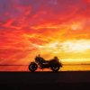 Sport Motorcycle Silhouette At Sunset Diamond Painting