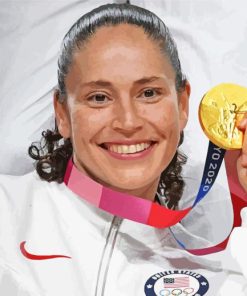 Sue Bird Basketball Player Smiling For Diamond Painting