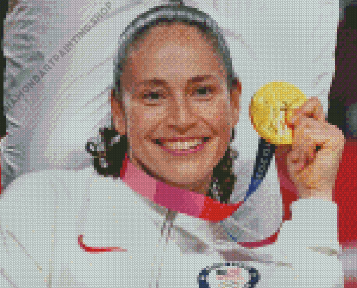 Sue Bird Basketball Player Smiling For Diamond Painting