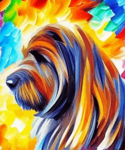 Colorful Briard Dog Art For Diamond Painting