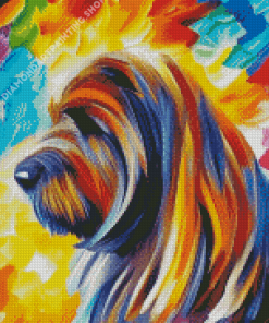 Colorful Briard Dog Art For Diamond Painting