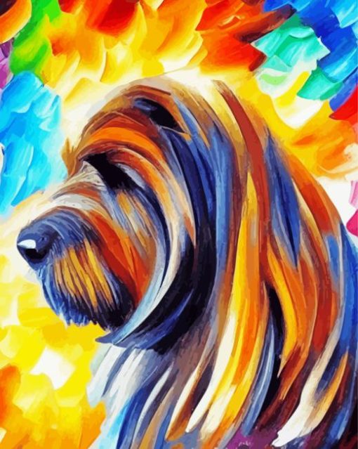 Colorful Briard Dog Art For Diamond Painting