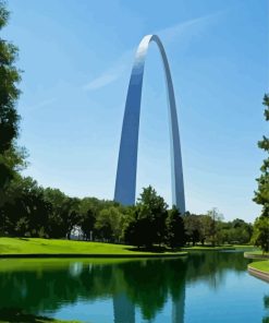 The Gateway Arch Reflection Diamond Painting