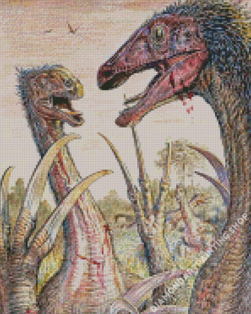 Therizinosaurus Dinosaurs Art Diamond Painting