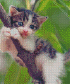 Tree Kitten Diamond Painting