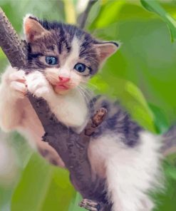 Tree Kitten Diamond Painting