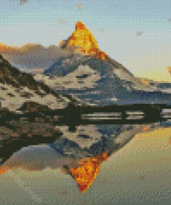 Zermatt Mount Water Reflection Diamond Painting