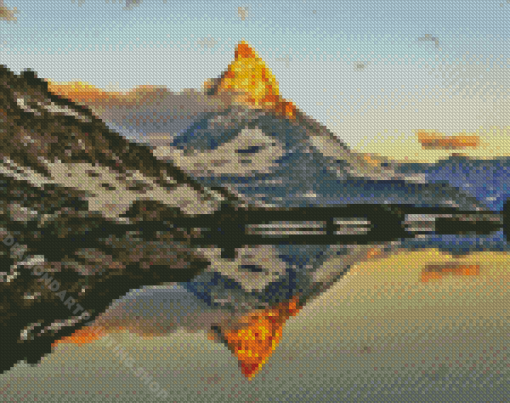 Zermatt Mount Water Reflection Diamond Painting