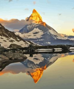 Zermatt Mount Water Reflection Diamond Painting