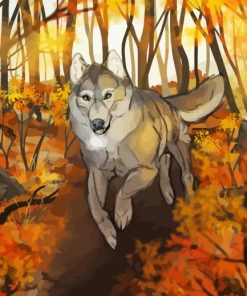 Abstract Autumn Wolf Diamond Painting