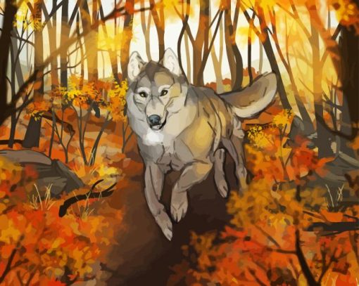 Abstract Autumn Wolf Diamond Painting