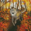 Abstract Autumn Wolf Diamond Painting