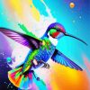 Abstract Splatter Hummingbird Diamond Painting