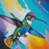 Abstract Splatter Hummingbird Diamond Painting