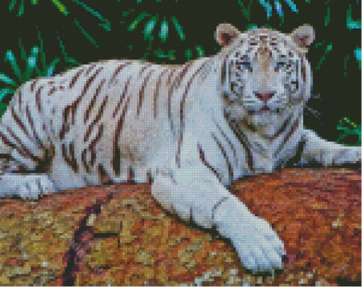 Aesthetic Albino Tiger Diamond Painting