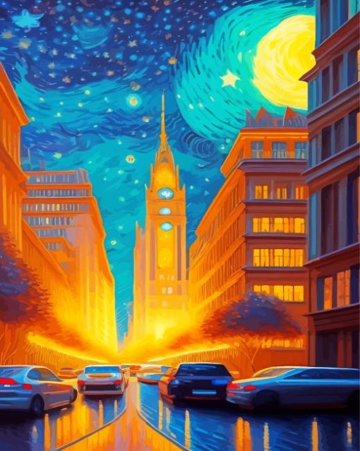 Aesthetic City Of The Stars Diamond Painting