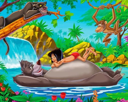 Baloo And Mowgli Diamond Painting