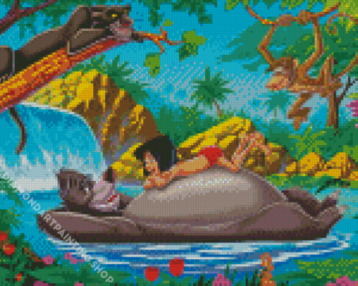 Baloo And Mowgli Diamond Painting