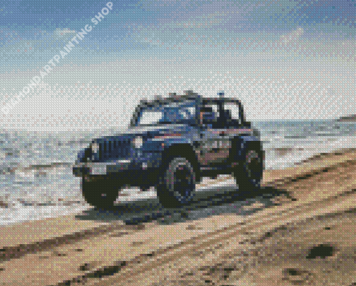 Black Jeep Car Diamond Painting