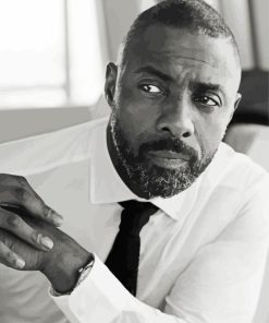 Black And White Idris Elba Diamond Painting