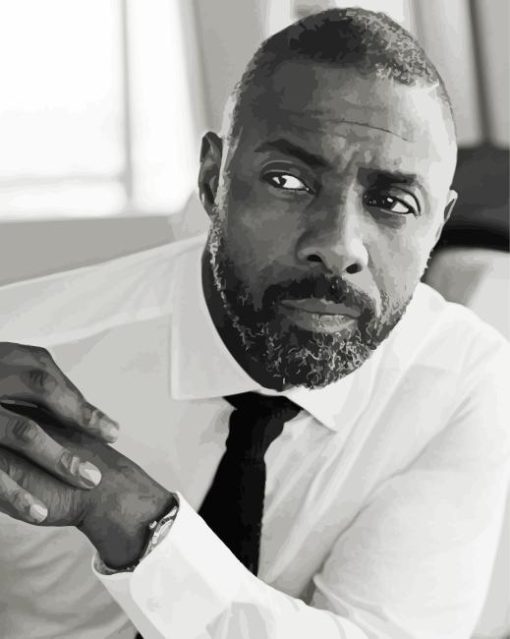 Black And White Idris Elba Diamond Painting