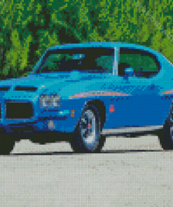 Blue 1971 Gto Judge Car Diamond Painting