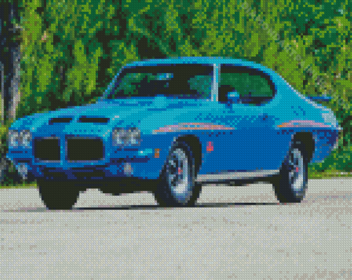 Blue 1971 Gto Judge Car Diamond Painting