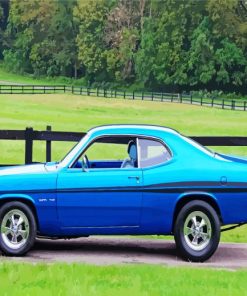 Blue Plymouth Duster Car Diamond Painting