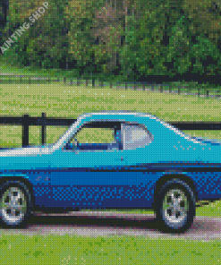 Blue Plymouth Duster Car Diamond Painting