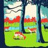 Bushy Park Illustration Poster Diamond Painting