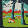 Bushy Park Illustration Poster Diamond Painting