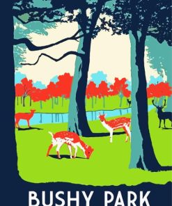 Bushy Park Illustration Poster Diamond Painting