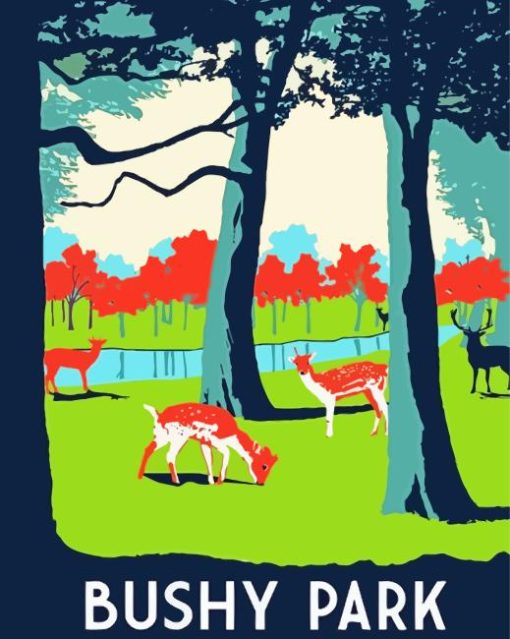 Bushy Park Illustration Poster Diamond Painting