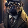 Classy Pug Dog In Suit For Diamond Painting