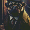 Classy Pug Dog In Suit For Diamond Painting