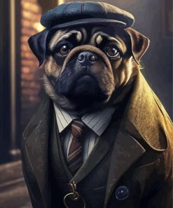 Classy Pug Dog In Suit For Diamond Painting