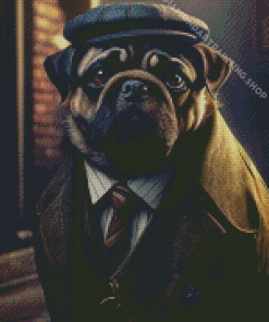 Classy Pug Dog In Suit For Diamond Painting