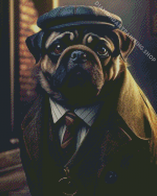 Classy Pug Dog In Suit For Diamond Painting