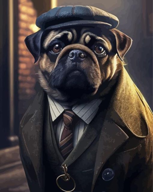 Classy Pug Dog In Suit For Diamond Painting